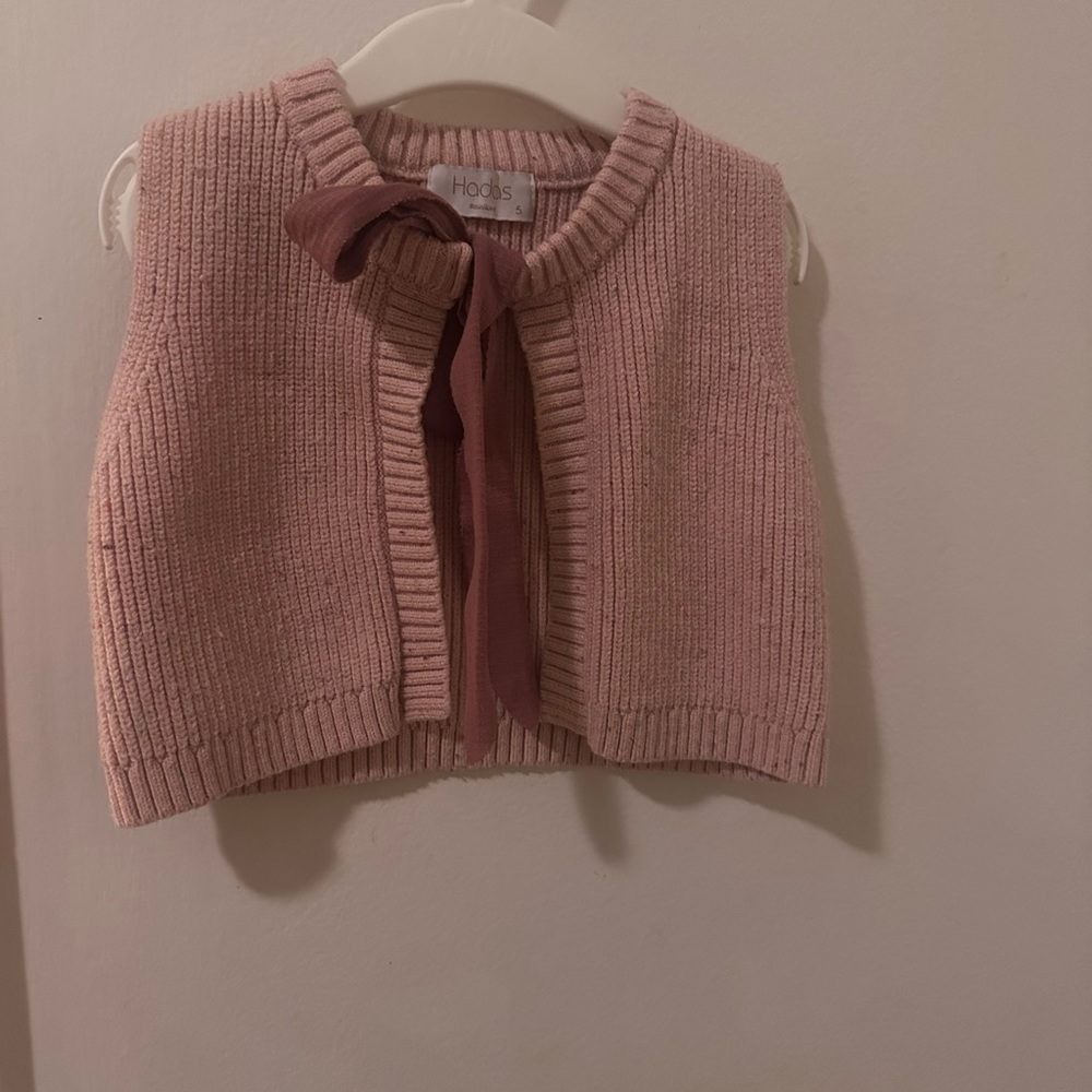 Girls' Knit Bow-Accent Vest - Pink